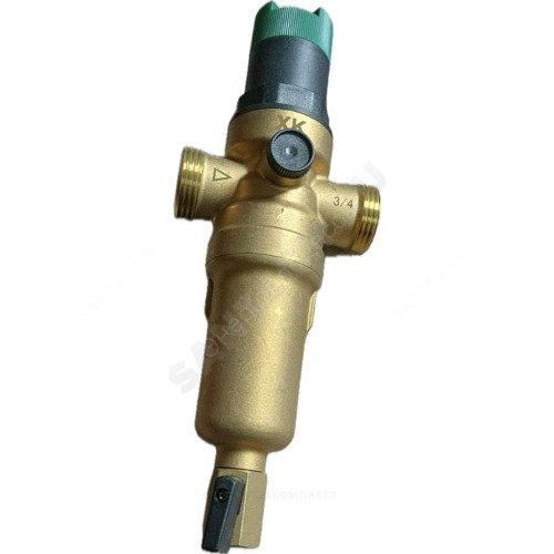Фильтр сетчатый T-образный латунь Ду 20 Ру16 Тмакс=70 oC G3/4" НР FR06 с регулятором давления Хит Комплект FR06-3/4H