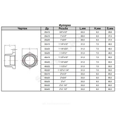 Футорка чугун Ду 20х15 (3/4"х1/2") НР/ВР Fittex PLUS