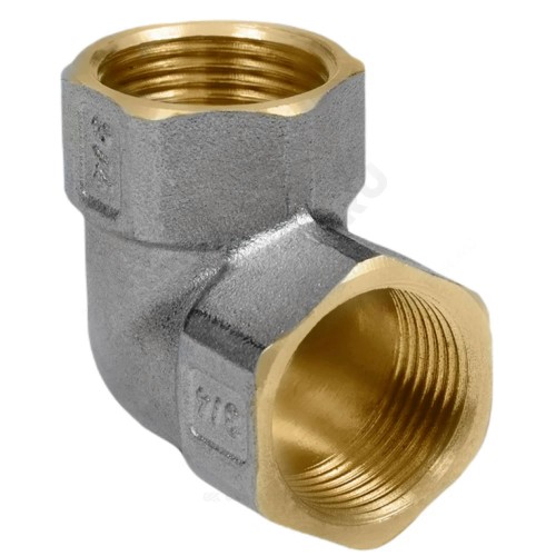 Угольник латунь никель Ду 25 (1") ВР/ВР 9001 ГОСТ 32585-2013 Aquasfera 9001-03