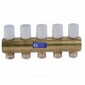 Коллектор латунь 1" ВР на 12 вых НР м/о 50мм под адаптер с базой 18мм с термостатическими клапанами R553V Giacomini R553VY012