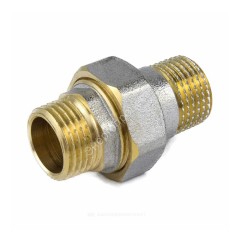 Соединитель латунь никель американка Ду 20 (3/4") прямой НР/НР 9014 ГОСТ 32585-2013 Aquasfera 9014-02