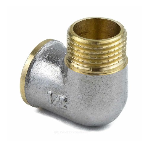 Угольник латунь никель Ду 20 (3/4") ВР/НР 9002 ГОСТ 32585-2013 Aquasfera 9002-02