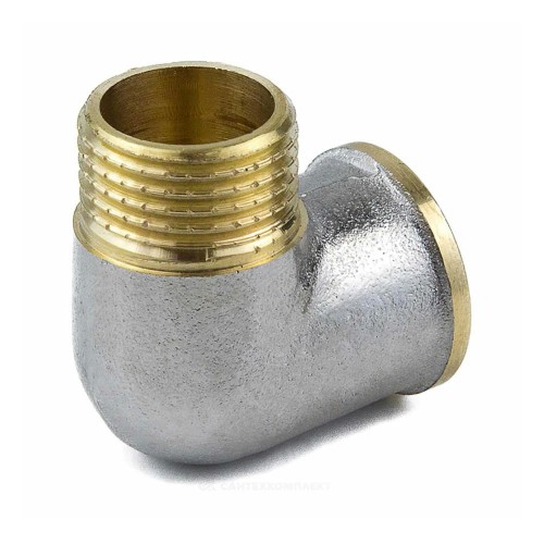 Угольник латунь никель Ду 20 (3/4") ВР/НР 9002 ГОСТ 32585-2013 Aquasfera 9002-02