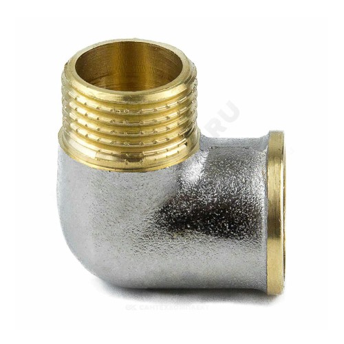 Угольник латунь никель Ду 20 (3/4") ВР/НР 9002 ГОСТ 32585-2013 Aquasfera 9002-02