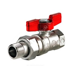 Кран шаровой латунь хром R259D Ду 25х32 Ру35 ВР/"американка" бабочка красная переходн Giacomini R259X008