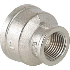 Муфта латунь никель переходная Ду 25х15 (1"х1/2") ВР/ВР VALFEX VF.240.N.100.012