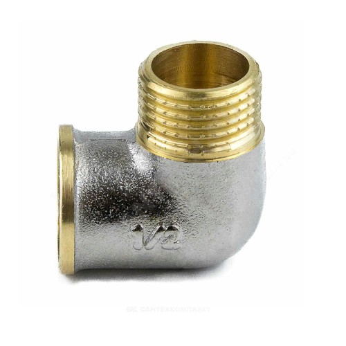 Угольник латунь никель Ду 25 (1") ВР/НР 9002 ГОСТ 32585-2013 Aquasfera 9002-03