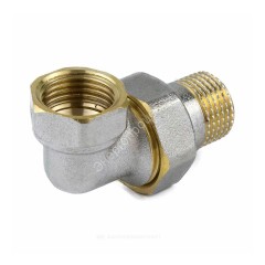Соединитель латунь никель американка Ду 20 (3/4") угловой ВР/НР 9015 ГОСТ 32585-2013 Aquasfera 9015-02