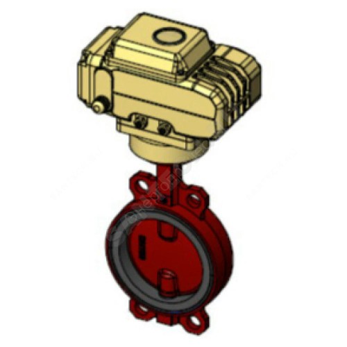 Затвор дисковый поворотный чугун VPI4448R-N04EP Ду 200 Ру16 межфл с электроприводом 380В диск чугун манжета EPDM Tecofi VPI4448R-N04EP0200