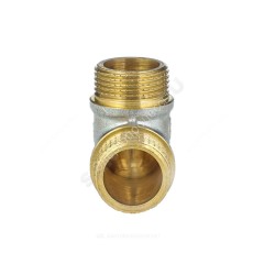 Угольник латунь никель реборда Ду 15 (1/2") НР/НР 9005 ГОСТ 32585-2013 Aquasfera 9005-01