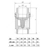Клапан обратный нерж осевой Ду 20 Ру40 Тмакс=180 оС ВР 3/4" диск нерж Benarmo