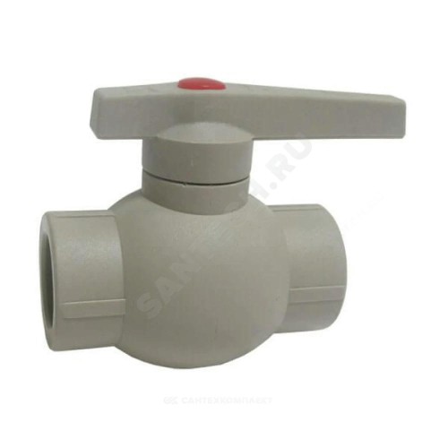 Кран шаровой PP-R серый Дн 40 внутренняя пайка OPTIMA VALFEX VALF 10145040Г
