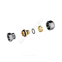 Муфта МП латунь хром Дн 16х2,2х1/2" ВР R187F Giacomini R187FX046