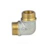 Угольник латунь никель реборда Ду 20 (3/4") НР/НР 9005 ГОСТ 32585-2013 Aquasfera 9005-02