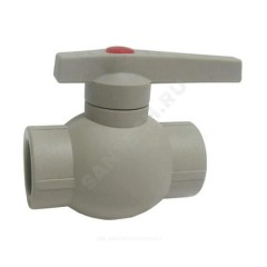 Кран шаровой PP-R серый Дн 50 внутренняя пайка OPTIMA VALFEX VALF 10145050Г