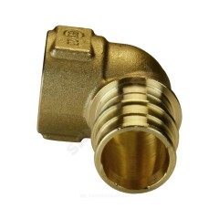 Угольник для PE-X труб радиальный латунь Дн 20х1/2" ВР РОС
