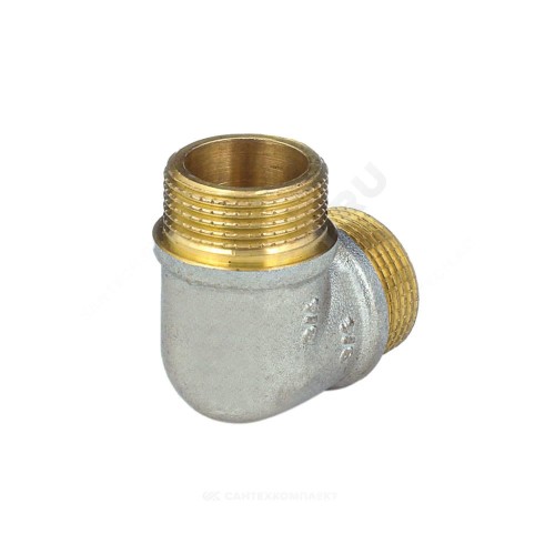 Угольник латунь никель реборда Ду 25 (1") НР/НР 9005 ГОСТ 32585-2013 Aquasfera 9005-03