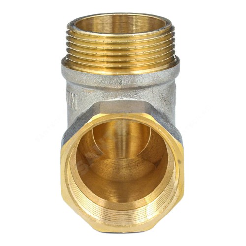 Угольник латунь никель реборда Ду 25 (1") ВР/НР 9006 ГОСТ 32585-2013 Aquasfera 9006-03