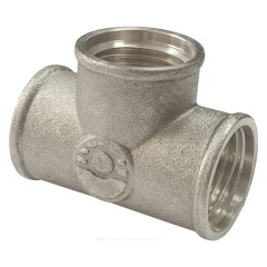 Тройник латунь никель Ду 20 (3/4") ВР/ВР VALFEX VF.130.N.034