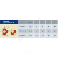 Крестовина чугун SML Ду 150х100х100х88гр 2-х плоскостная б/растр FP PREIS 21826