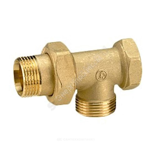 Тройник латунь 1"x1"x1" с накидной гайкой и отводом R557D Giacomini R557DY005