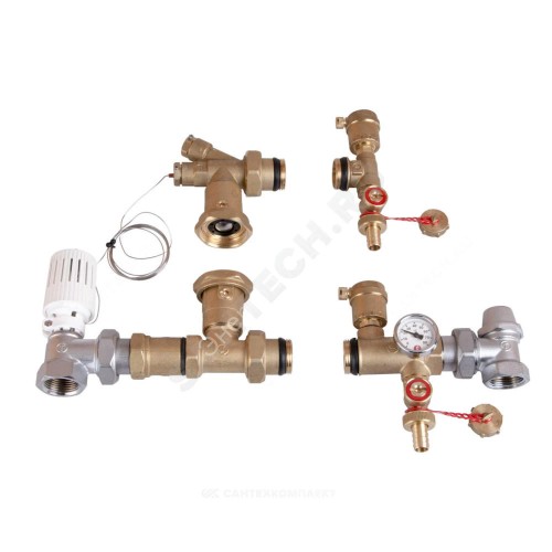 Комплект арматуры для коллекторной группы R553D/R553F латунь R557K Giacomini R557KY003