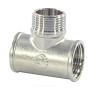 Тройник латунь никель переходной Ду 20х15х15 (3/4"х1/2"х1/2") ВР/НР/ВР VALFEX VF.132.N.034.012.012