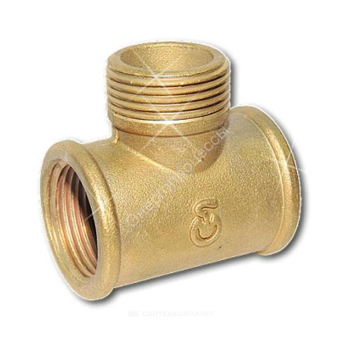 Тройник латунь Ду 20 (3/4") ВР/НР/ВР Цветлит ZW50086