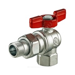 Кран шаровой латунь хром угловой R789 Ду 25 Ру16 ВР/"американка" полнопроходной бабочка красная Giacomini R789X007