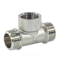Тройник латунь никель Ду 20 (3/4") НР/ВР/НР SantechSystems