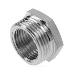 Футорка латунь хром Ду 15х10 (1/2"х3/8") НР/ВР R93 Giacomini R93X006