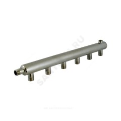Коллектор нержавеющая сталь Ду 40 1 1/4" НР на 8 вых 3/4" НР м/о 150мм Элит-Металл 3376
