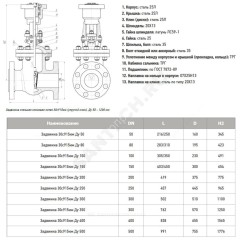 Задвижка клиновая сталь газ 30с915нж Ду 50 Ру40 фл под электропривод присоединение по ОСТ «А» МЗТА