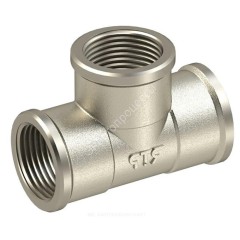 Тройник латунь никель Ду 20 (3/4") ВР/ВР RTP (РосТурПласт) 25196