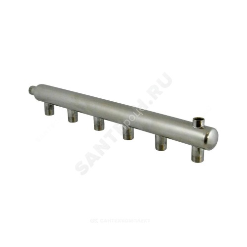 Коллектор нержавеющая сталь Ду 40 1 1/4" НР на 10 вых 3/4" НР м/о 150мм Элит-Металл 3378