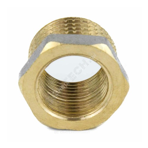 Футорка латунь никель Ду 15х10 (1/2"х3/8") НР/ВР 9024 ГОСТ 32585-2013 Aquasfera 9024-01