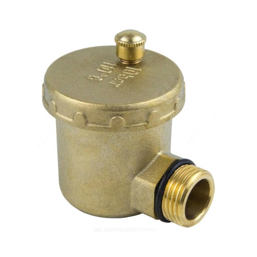 Воздухоотводчик автоматический латунь 5004 Ду 15 Ру10 G1/2" НР угловой Aquasfera 5004-01