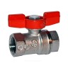 Кран шаровой латунь хром R251D Ду 25 Ру35 ВР бабочка красная Giacomini R251X005