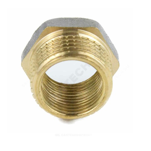 Футорка латунь никель Ду 25х15 (1"х1/2") НР/ВР 9024 ГОСТ 32585-2013 Aquasfera 9024-03