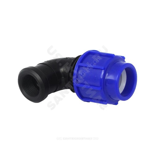 Отвод компрессионный ПЭ Дн 25х1/2"х90гр ВР ТПК-АКВА 50022512