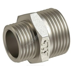 Ниппель латунь никель переходной Ду 32х25 (1 1/4"х1") НР RTP (РосТурПласт) 25112
