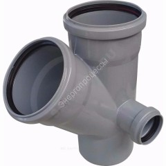 Крестовина PP-H 2-плоскостная правая серая Дн 110х110х50х45гр б/нап в/к RTP (РосТурПласт) 36538