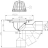 Воронка HL80.3 с поворотным шарниром PE Дн 50/75 с листвоуловителем, без гидроизоляционного фланца HL HL80.3