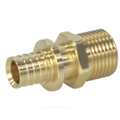 Муфта для PE-X труб аксиальная латунь Дн 25х1/2" НР РОС