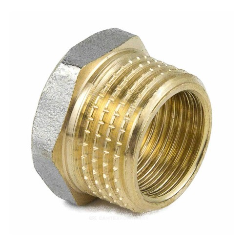 Футорка латунь никель Ду 40х32 (1 1/2"х1 1/4") НР/ВР 9024 ГОСТ 32585-2013 Aquasfera 9024-12
