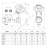 Клапан балансировочный ручной латунь R206B Ду 32 G1 1/4" A Ру25 ВР Kvs=9.5м3/ч с измерительными ниппелями Giacomini R206BY006