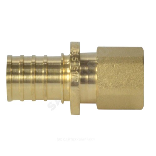 Муфта для PE-X труб аксиальная латунь Дн 16х1/2" ВР РОС