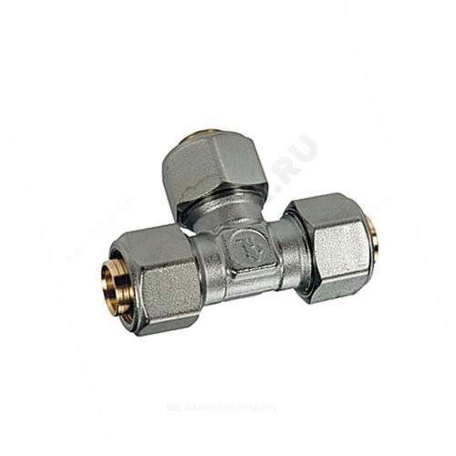 Тройник МП латунь обжим Дн 18 R564AM Giacomini R564MX052