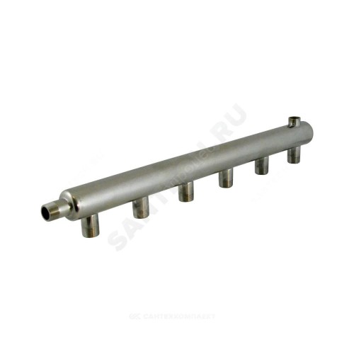 Коллектор нержавеющая сталь Ду 50 3/4" НР на 2 вых 1/2" НР м/о 150мм Элит-Металл 9260