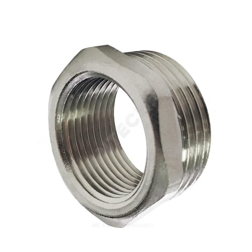 Футорка латунь никель Ду 20х15 (3/4"х1/2") НР/ВР VALFEX VF.581.N.034.012